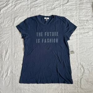 BP. women's large navy graphic slogan baby tee short sleeve casual 100% cotton